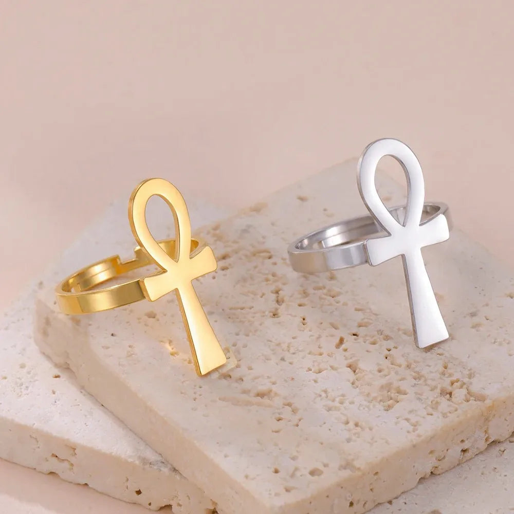 Ankh Cross Ring